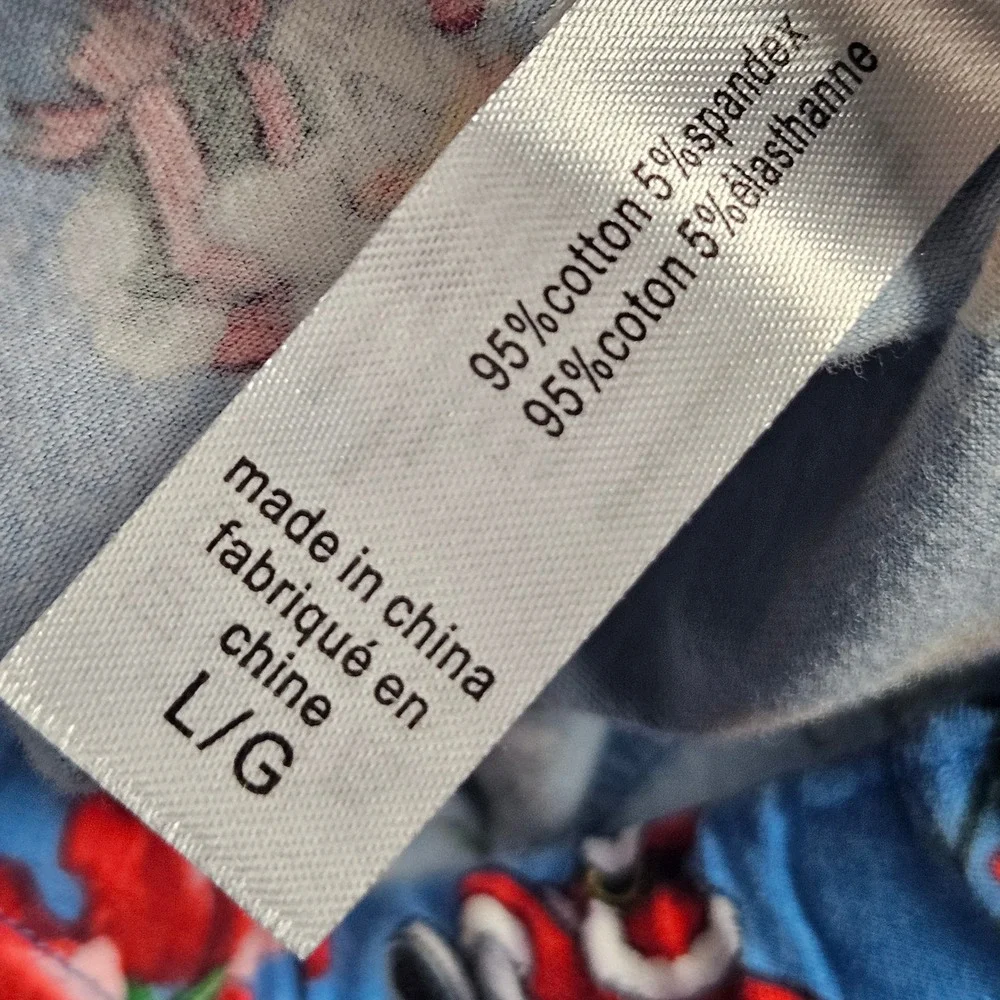 Disney x Tommy Bahama Lounge Pants L Blue Tropical Mickey Holiday Cozy Jogger - Picture 4 of 7